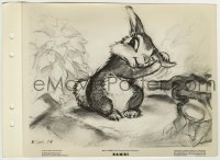 3y1285 BAMBI 8x11 key book still 1942 wonderful pencil sketch of cute Thumper the rabbit!