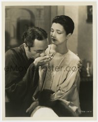 3y1288 BEHIND THE MAKE-UP 8x10 still 1930 c/u of William Powell kissing beautiful Kay Francis' hand!