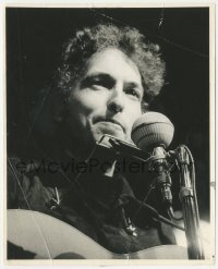 3y1295 BOB DYLAN 8x10 still 1960s performing by microphone w/ guitar & harmonica by Rick Stafford!