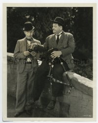 3y1297 BONNIE SCOTLAND 8x10 still 1935 close up of Stan Laurel with Oliver Hardy holding bagpipes!