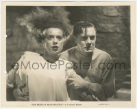 3y1301 BRIDE OF FRANKENSTEIN 8x10.25 still 1935 classic close up of Colin Clive & Elsa Lanchester!