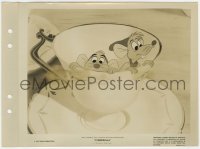 3y1316 CINDERELLA 8x11 key book still 1950 Disney cartoon, c/u of mice Jaq & Gus hiding in teacup!