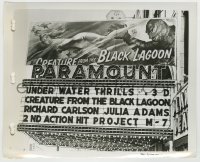 3y1326 CREATURE FROM THE BLACK LAGOON candid 8x10 still 1954 incredible poster over theater marquee!