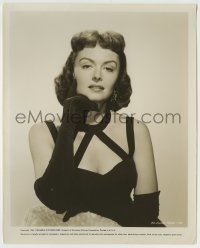 3y1348 DONNA REED 8.25x10 still 1956 wonderful close up in sexy evening gown & velvet gloves!