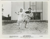 3y1377 GRADUATE 8x10.25 still 1968 Dustin Hoffman & Katharine Ross run from church at film's climax!