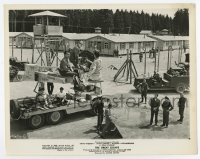 3y1381 GREAT ESCAPE candid 8x10.25 still 1963 Garner & Attenborough watch Sturges on camera truck!