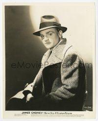 3y1407 JAMES CAGNEY 8x10 still 1930s great shadowy portrait wearing fedora & trench coat!