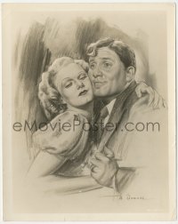 3y1409 JEAN HARLOW/SPENCER TRACY 8x10.25 still 1930s wonderful W. Downes artwork of the couple!