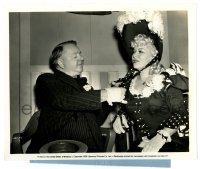 3y1445 MY LITTLE CHICKADEE candid 8.25x10 still 1940 W.C. Fields tries to tie Mae West's bonnet!