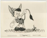 3y1468 PINOCCHIO 8.25x10.25 still 1940 Disney, Jiminy Cricket points at Pinocchio's donkey tail!