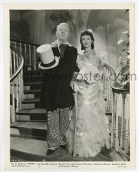 3y1475 POPPY 8x10.25 still 1936 dapper W.C. Fields & pretty Rochelle Hudson standing on stairs!