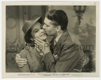 3y1482 REBECCA 8x10.25 still 1940 Alfred Hitchcock, c/u of Laurence Olivier kissing Joan Fontaine!