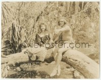 3y1509 TARZAN OF THE APES 7.5x9.5 still 1918 great c/u of Elmo Lincoln & Enid Markey in jungle!