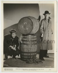 3y1512 THIS GUN FOR HIRE 8x10.25 still 1942 Alan Ladd w/gun sneaks up on Robert Preston by barrels!