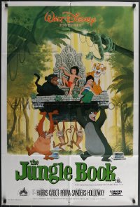 3y0387 JUNGLE BOOK Aust 1sh R1986 Walt Disney cartoon classic, great image of Mowgli & friends!