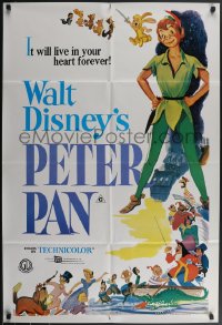 3y0388 PETER PAN Aust 1sh R1970s Walt Disney animated cartoon fantasy classic, great different art!