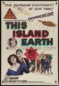 3y0390 THIS ISLAND EARTH 2nd printing Australian 1sh 1950s completely different art, ultra rare!