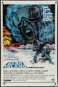 3y0755 BEAR ISLAND 1sh 1981 art of Donald Sutherland & Vanessa Redgrave by Graves, Alistair MacLean!