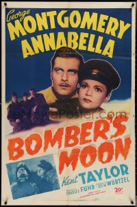 3y0776 BOMBER'S MOON 1sh 1943 c/u of George Montgomery in uniform with pretty Annabella!