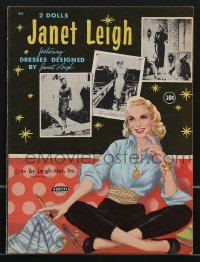 3y0340 JANET LEIGH softcover book 1958 cool paper dolls with desses designed by Leigh herself!