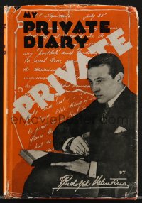 3y1230 MY PRIVATE DIARY hardcover book 1929 Rudolph Valentino's wife published this from his diary!