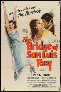 3y0781 BRIDGE OF SAN LUIS REY 1sh 1944 Akim Tamiroff, full-length artwork of sexy Lynn Bari!