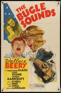 3y0783 BUGLE SOUNDS style D 1sh 1942 great art of soldier Wallace Beery & Marjorie Main!