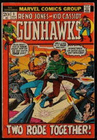 3y1167 GUNHAWKS #1 comic book October 1972 cover art by Syd Shores, inks by Sol Brodsky, first issue!