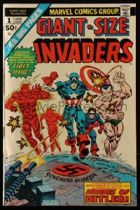 3y1168 INVADERS Giant-Size #1 comic book June 1975 Captain America & Bucky in WWII, 1st Master Man!