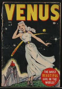 3y1208 VENUS #1 comic book August 1948 first issue with art by Harvey Kurtzman, Goddess of Love!