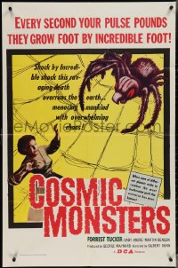 3y0801 COSMIC MONSTERS 1sh 1958 cool art of giant spider with terrified woman in its web!