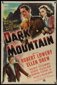 3y0806 DARK MOUNTAIN 1sh 1944 Robert Lowery w/pistol, Ellen Drew, watch for thrills!