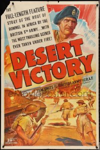 3y0813 DESERT VICTORY 1sh 1943 great battlefield art from the WWII documentary, ultra rare!