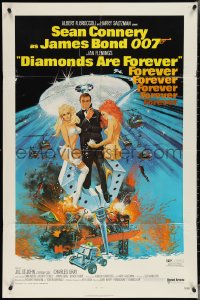 3y0818 DIAMONDS ARE FOREVER 1sh 1971 McGinnis art of Sean Connery as James Bond 007!