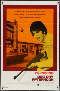 3y0823 DOG DAY AFTERNOON int'l 1sh 1975 Al Pacino with gun in Sidney Lumet NYC crime classic!