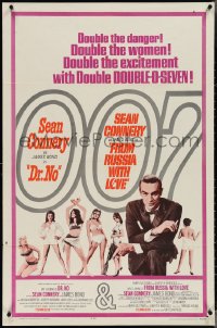 3y0826 DR. NO/FROM RUSSIA WITH LOVE 1sh 1965 Sean Connery is James Bond, double danger & excitement!