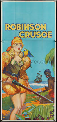 3y0180 ROBINSON CRUSOE stage play English 3sh 1930s sexy close up of female hero by Friday & ship!