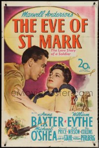 3y0834 EVE OF ST. MARK 1sh 1944 lovers Anne Baxter & William Eythe are separated by World War II!