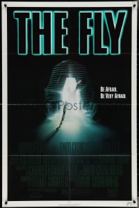 3y0846 FLY 1sh 1986 David Cronenberg, Jeff Goldblum, Geena Davis, cool creepy sci-fi art by Mahon!