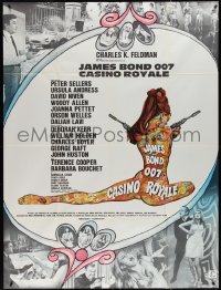 3y0061 CASINO ROYALE French 1p 1967 Bond spy spoof, sexy psychedelic Kerfyser art + photo montage!