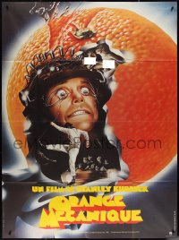 3y0062 CLOCKWORK ORANGE French 1p R1982 Stanley Kubrick classic, different art of Malcolm McDowell