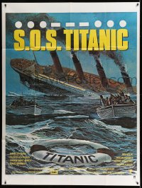 3y0077 S.O.S. TITANIC French 1p 1979 best different art of lifeboats fleeing legendary sinking ship!