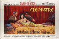 3y0055 CLEOPATRA French 2p 1963 Terpning art of Elizabeth Taylor, Richard Burton & Rex Harrison!