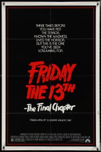 3y0850 FRIDAY THE 13th - THE FINAL CHAPTER 1sh 1984 Part IV, slasher sequel, Jason's unlucky day!