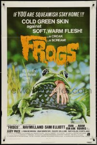 3y0852 FROGS 1sh 1972 great horror art of man-eating amphibian, if you are squeamish stay home!