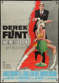 3y0464 IN LIKE FLINT German 33x47 1967 art of secret agent James Coburn & sexy Jean Hale by Rutters!