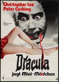 3y0468 DRACULA A.D. 1972 German 1972 Hammer, cool artwork of vampire Christopher Lee!