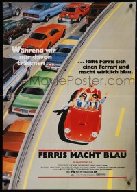 3y0470 FERRIS BUELLER'S DAY OFF German 1986 John Hughes, different art of cast in Ferrari!