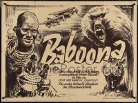 3y0450 BABOONA German 28x38 1938 Osa & Martin Johnson, art of natives, angry baboon, ultra rare!