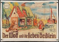 3y0452 DER WOLF UND DIE SIEBEN GEISSEIN German 24x34 1939 different Brothers Grimm cartoon art!